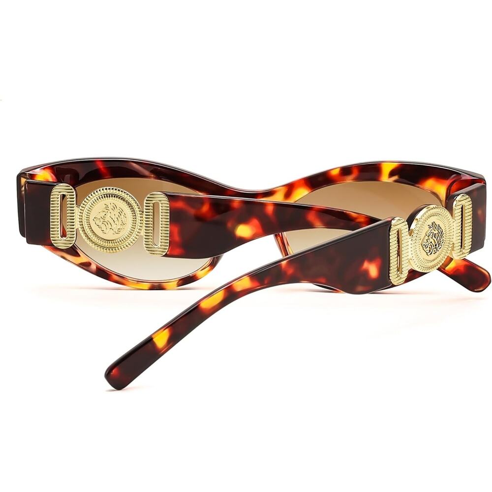 Unique 90s Y2K Womens Tortoise Brown Gradient Cat Eye Sunglasses - Picture 4 of 5